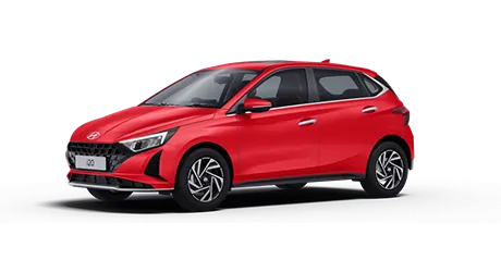 hyundai i20 standing in red color
